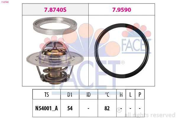 Handler.Part Thermostat, coolant FACET 78740 1