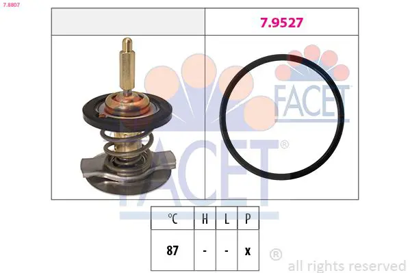 Handler.Part Thermostat, coolant FACET 78807 1