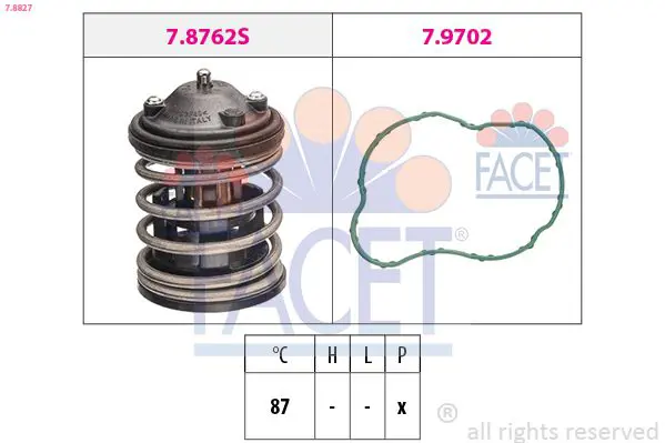 Handler.Part Thermostat, coolant FACET 78827 1