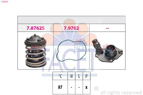 Handler.Part Thermostat, coolant FACET 78827K 1