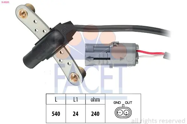 Handler.Part Sensor, crankshaft pulse FACET 90020 1