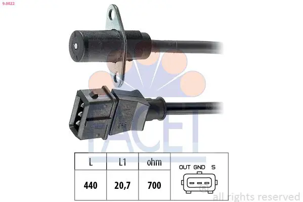 Handler.Part Sensor, crankshaft pulse FACET 90022 1