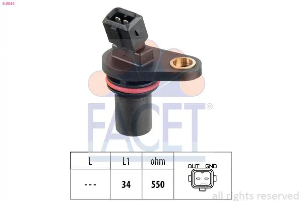 Handler.Part Sensor, camshaft position FACET 90043 1