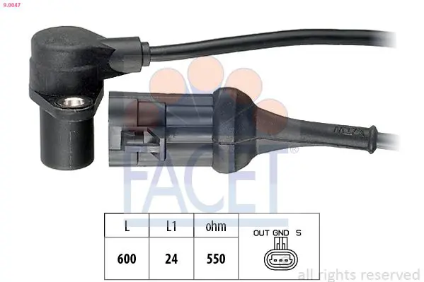 Handler.Part Sensor, crankshaft pulse FACET 90047 1