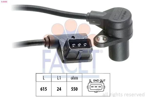 Handler.Part Sensor, crankshaft pulse FACET 90049 1