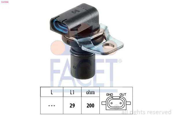 Handler.Part Rpm sensor, automatic transmission FACET 90104 1