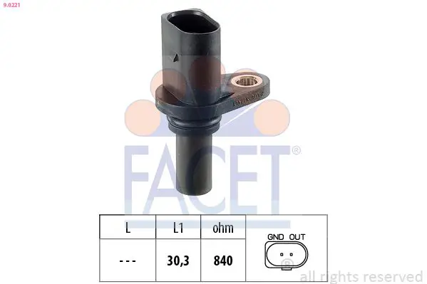 Handler.Part Rpm sensor, automatic transmission FACET 90221 1