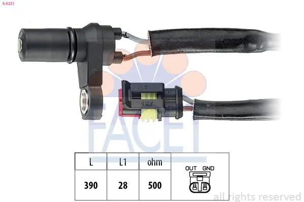 Handler.Part Rpm sensor, automatic transmission FACET 90231 1