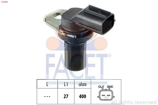 Handler.Part Rpm sensor, automatic transmission FACET 90308 1