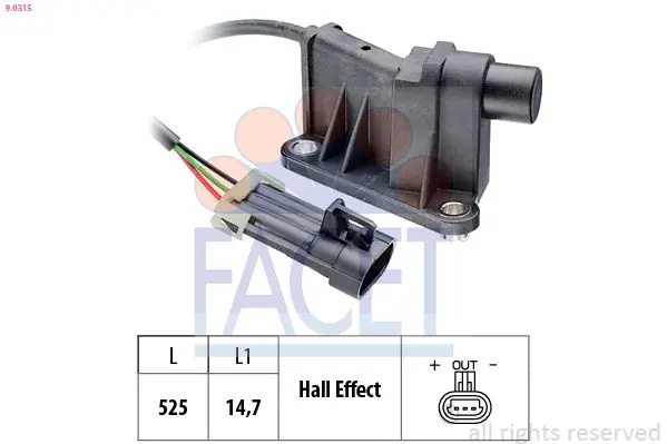 Handler.Part Sensor, camshaft position FACET 90315 1