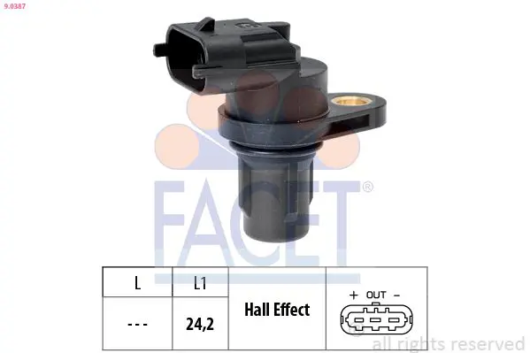 Handler.Part Sensor, camshaft position FACET 90387 1