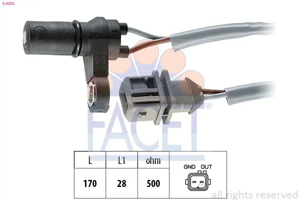 Handler.Part Rpm sensor, automatic transmission FACET 90392 1