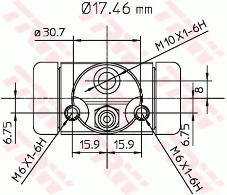 Handler.Part Wheel brake cylinder TRW BWA130 2