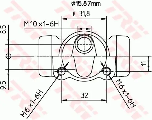 Handler.Part Wheel brake cylinder TRW BWB139 2