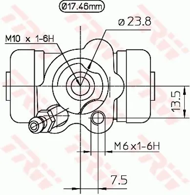 Handler.Part Wheel brake cylinder TRW BWC249 2