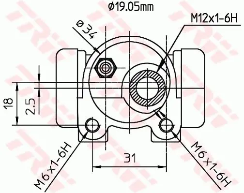 Handler.Part Wheel brake cylinder TRW BWD133 2