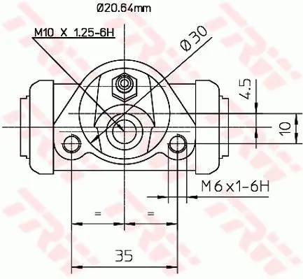 Handler.Part Wheel brake cylinder TRW BWF144 2