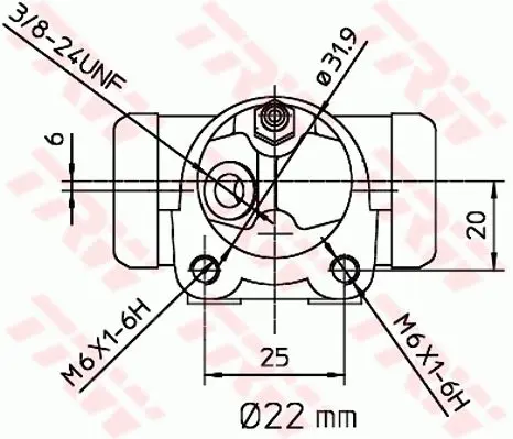 Handler.Part Wheel brake cylinder TRW BWH151 2