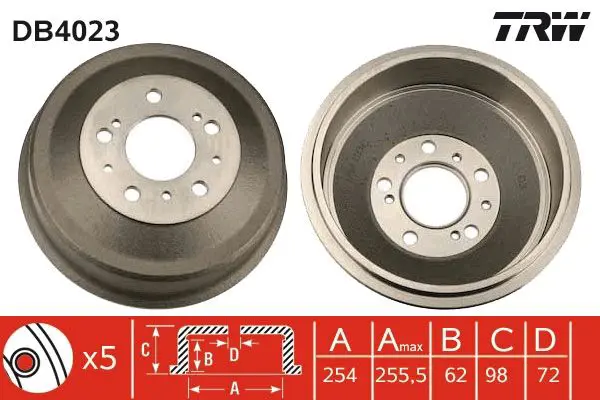 Handler.Part Brake drum TRW DB4023 1