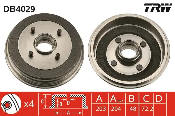 Handler.Part Brake drum TRW DB4029 1