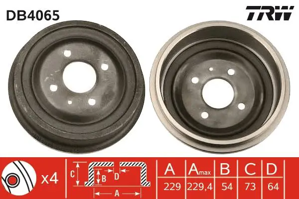 Handler.Part Brake drum TRW DB4065 1