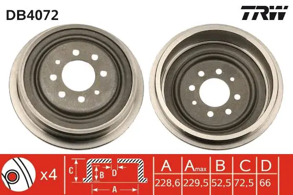 Handler.Part Brake drum TRW DB4072 1