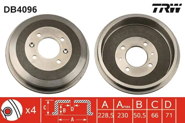 Handler.Part Brake drum TRW DB4096 1