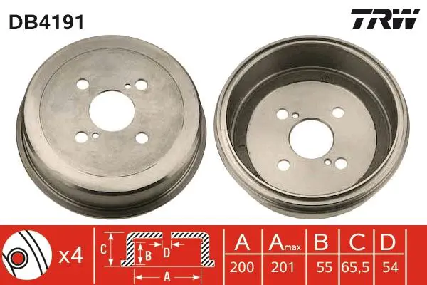 Handler.Part Brake drum TRW DB4191 1