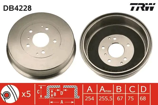 Handler.Part Brake drum TRW DB4228 1