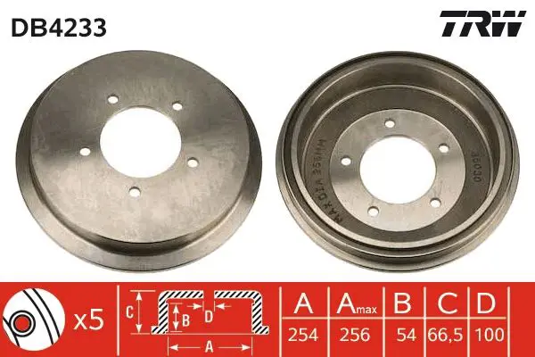 Handler.Part Brake drum TRW DB4233 1