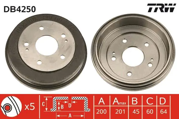 Handler.Part Brake drum TRW DB4250 1