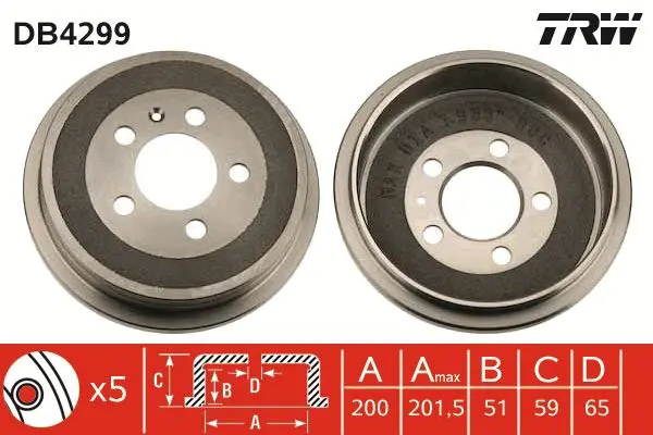 Handler.Part Brake drum TRW DB4299 1