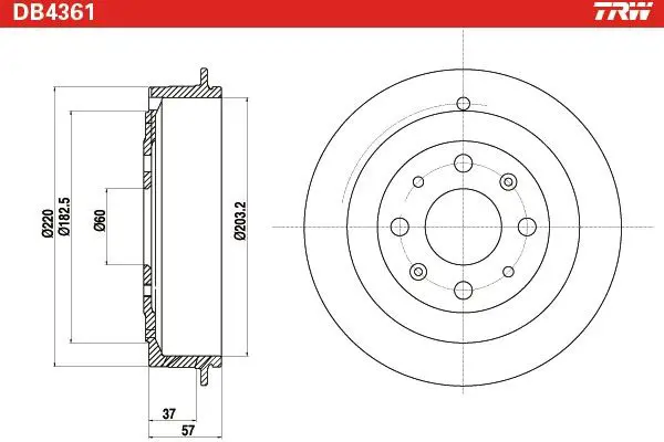 Handler.Part Brake drum TRW DB4361 2