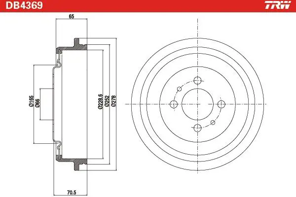 Handler.Part Brake drum TRW DB4369 2