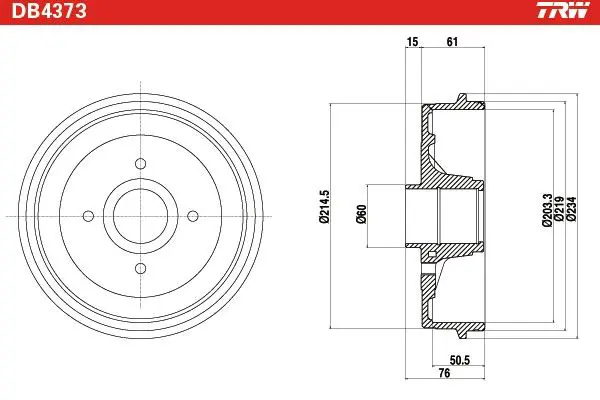 Handler.Part Brake drum TRW DB4373 2