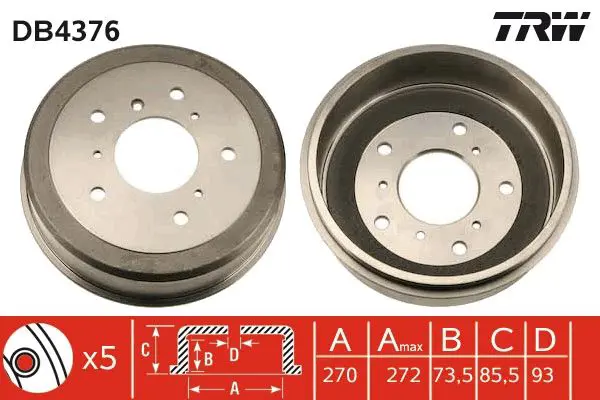 Handler.Part Brake drum TRW DB4376 1