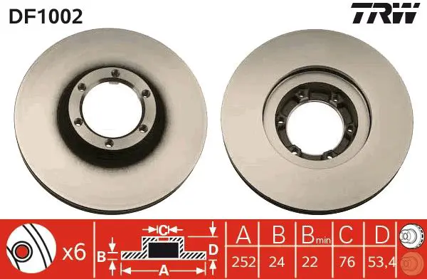 Handler.Part Brake disc TRW DF1002 1