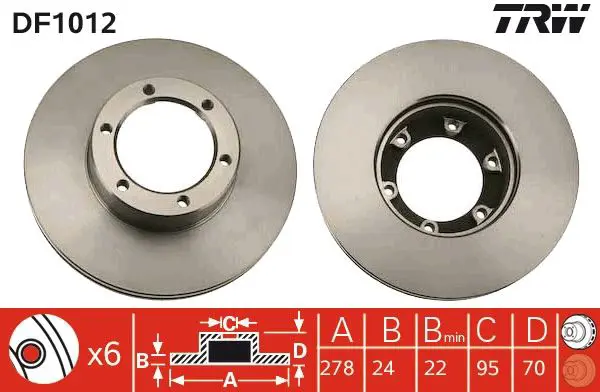 Handler.Part Brake disc TRW DF1012 1