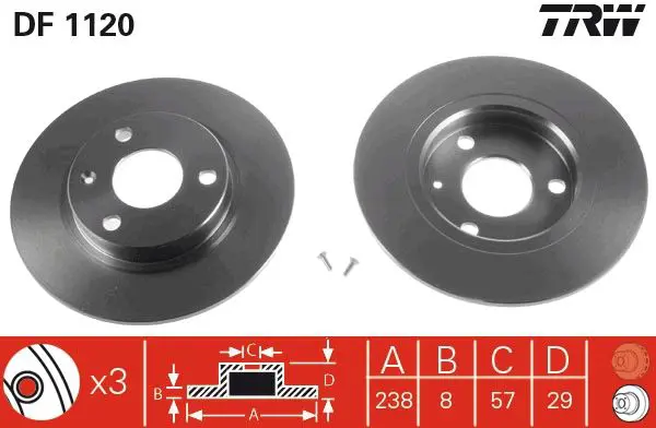 Handler.Part Brake disc TRW DF1120 1