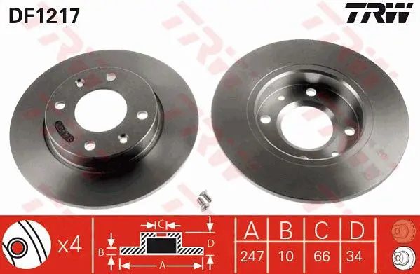 Handler.Part Brake disc TRW DF1217 1