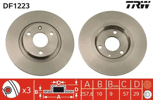 Handler.Part Brake disc TRW DF1223 1