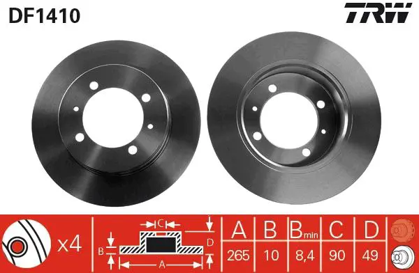 Handler.Part Brake disc TRW DF1410 1