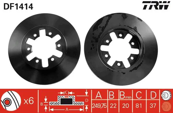 Handler.Part Brake disc TRW DF1414 1