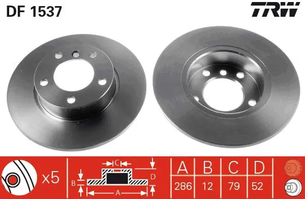 Handler.Part Brake disc TRW DF1537 1