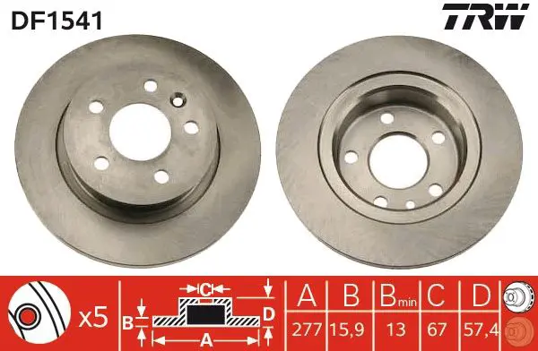 Handler.Part Brake disc TRW DF1541 1