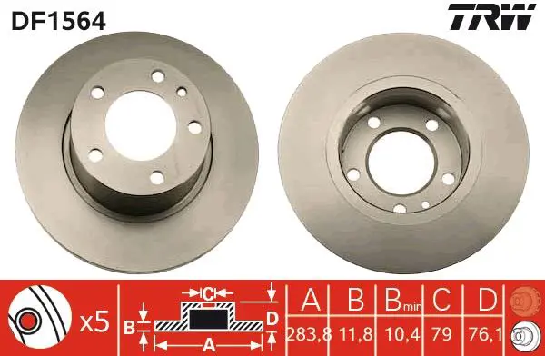 Handler.Part Brake disc TRW DF1564 1