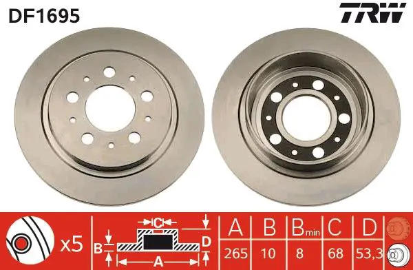 Handler.Part Brake disc TRW DF1695 1