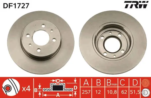 Handler.Part Brake disc TRW DF1727 1