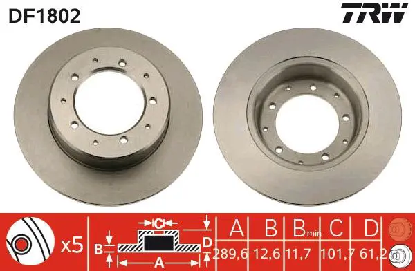 Handler.Part Brake disc TRW DF1802 1