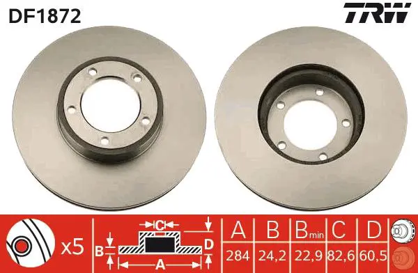 Handler.Part Brake disc TRW DF1872 1